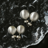 Classic Brushed Round Stud Earrings