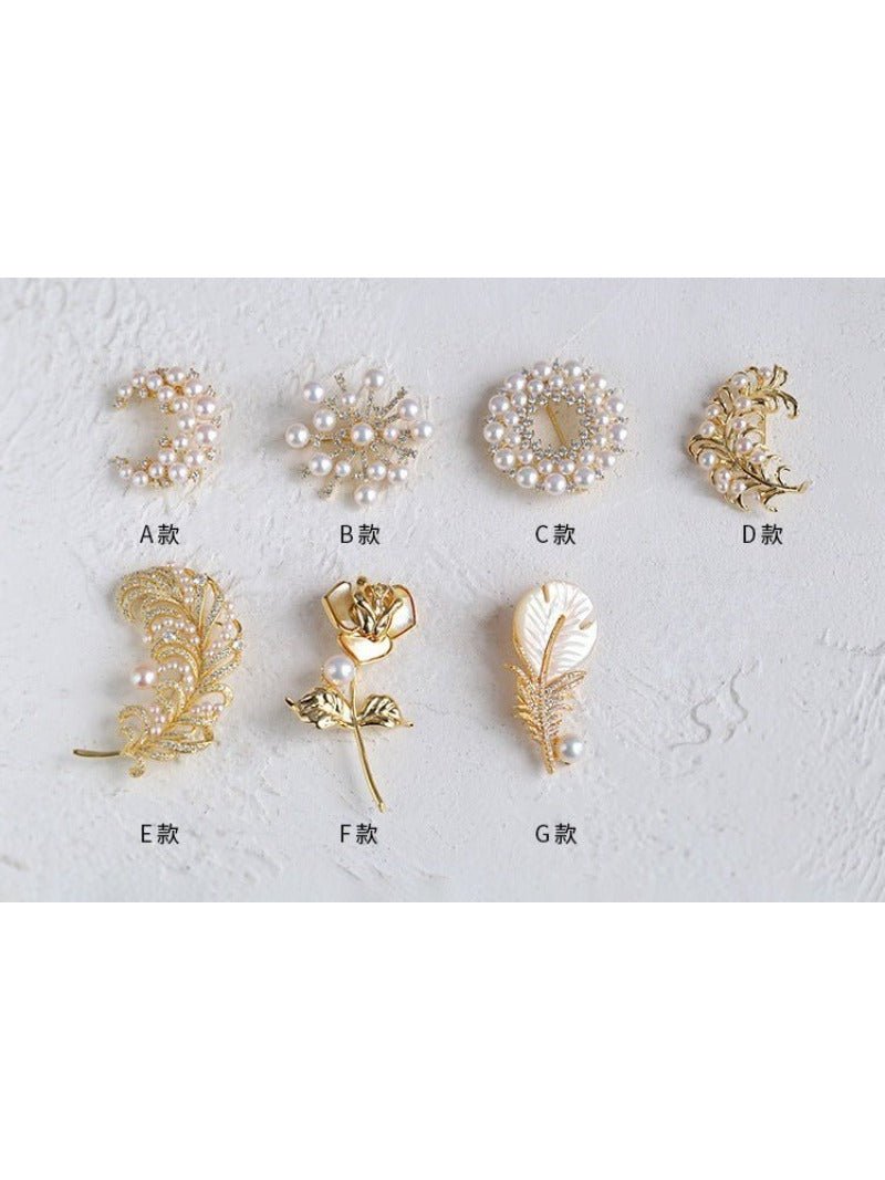 Feather Pearl Brooch E Style - floysun