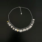 Flora Collection Leafy Tassel Silver Necklace - floysun