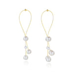 Flowing Bead Series Multi - Bead Gold Wire Earrings - floysun