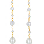 Flowing Bead Series Multi - Bead Long Chain Ear Studs - floysun