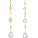 Flowing Bead Series Multi - Bead Long Chain Ear Studs - floysun