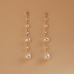 Flowing Bead Series Multi - Bead Long Chain Ear Studs - floysun