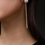 Flowing Bead Series Single Bead Tassel Stud Earrings - floysun