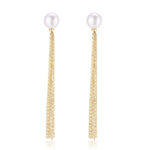 Flowing Bead Series Single Bead Tassel Stud Earrings - floysun