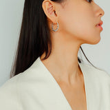 Fortune's Turn Faceted Laser Gradient Bead Single Row Hoop earrings - floysun