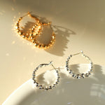 Fortune's Turn Faceted Laser Gradient Bead Single Row Hoop earrings - floysun