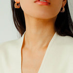 Fortune's Turn Faceted Laser Gradient Bead Triple Huggie Earrings - floysun