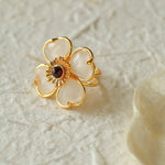 Four - leaf Clover Single Flower Rings - floysun