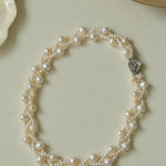 French Handcrafted Woven Seed Pearl Multi - Layer Necklace - floysun