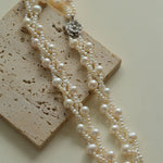 French Handcrafted Woven Seed Pearl Multi - Layer Necklace - floysun