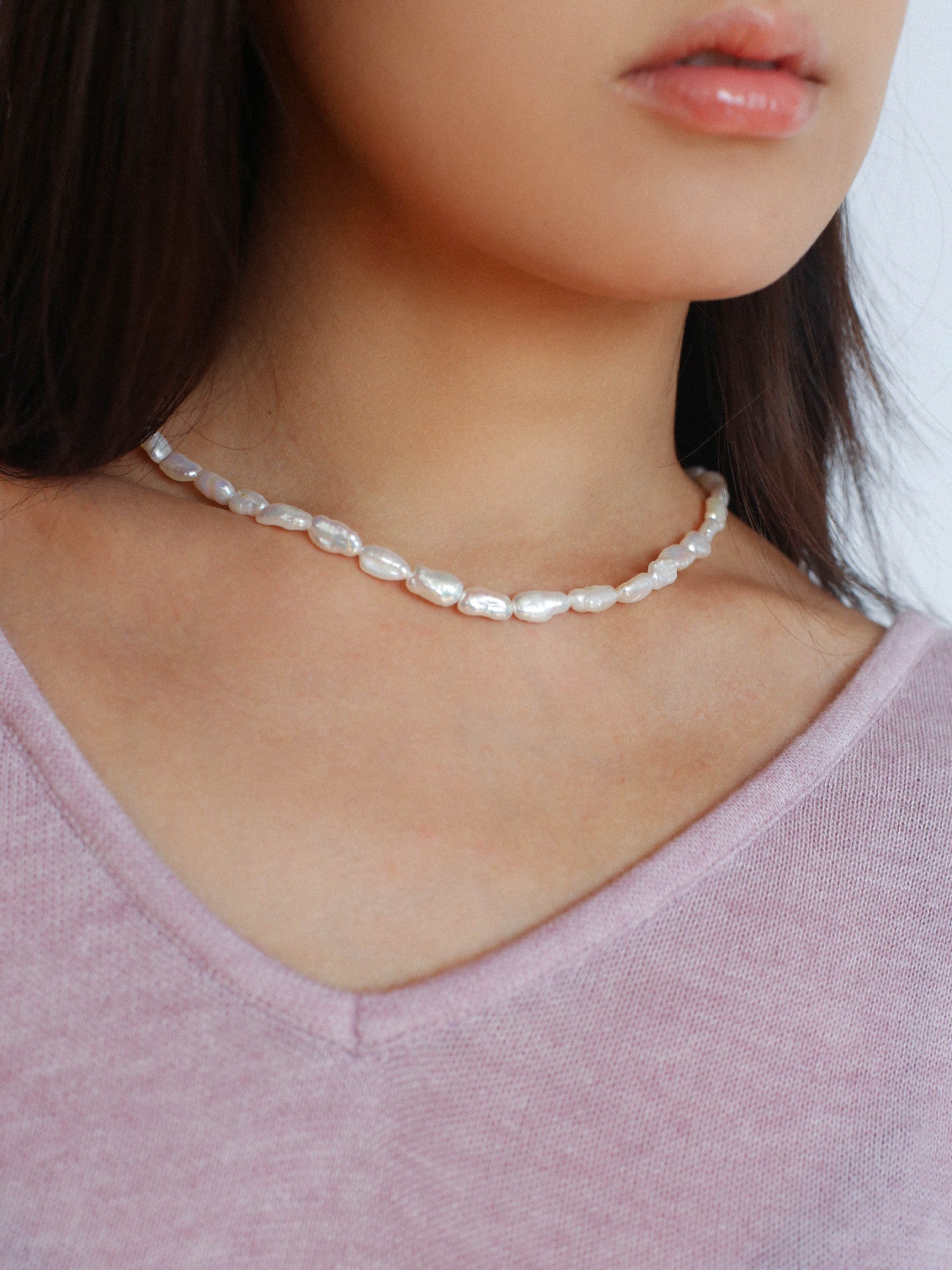 French Simple Baroque Pearl Necklace - floysun