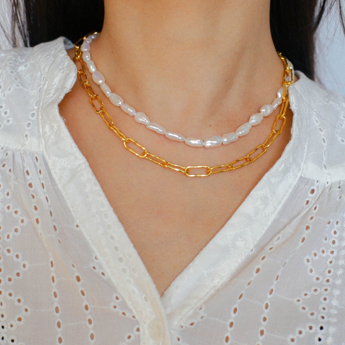 French Simple Baroque Pearl Necklace - floysun