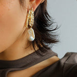 French Style Lava Baroque Pearls Earrings - floysun