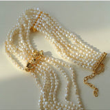 French Style Mini Multi - Layered Pearl Necklace - floysun