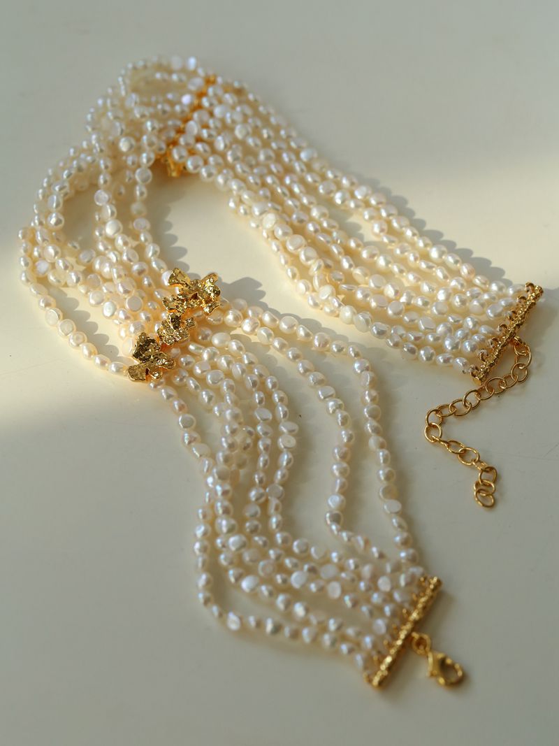 French Style Mini Multi - Layered Pearl Necklace - floysun