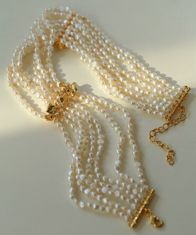 French Style Mini Multi - Layered Pearl Necklace - floysun