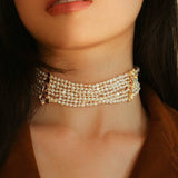 French Style Mini Multi - Layered Pearl Necklace - floysun