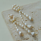 French Style Woven Pearl Bow Earrings - floysun