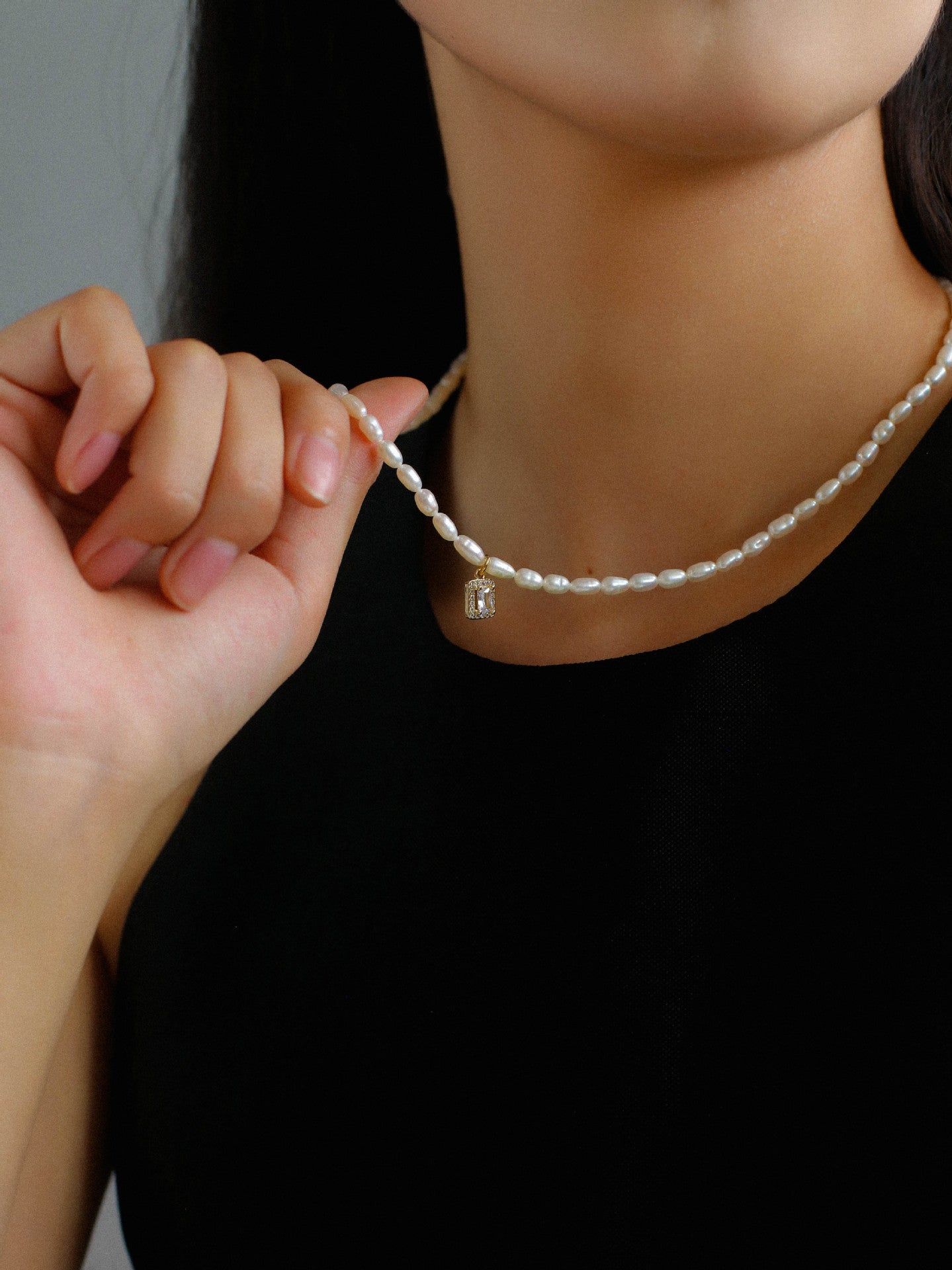 French Zircon Teardrop Pearl Necklace - floysun