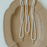 French Zircon Teardrop Pearl Necklace - floysun