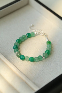 Fresh Green Strawberry Quartz Gemstone Beaded Bracelet - floysun