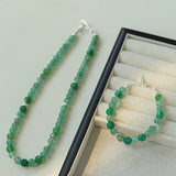 Fresh Green Strawberry Quartz Gemstone Beaded Bracelet - floysun