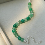 Fresh Green Strawberry Quartz Gemstone Beaded Bracelet - floysun