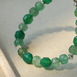 Fresh Green Strawberry Quartz Gemstone Beaded Bracelet - floysun