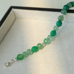 Fresh Green Strawberry Quartz Gemstone Beaded Bracelet - floysun