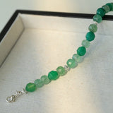 Fresh Green Strawberry Quartz Gemstone Beaded Bracelet - floysun