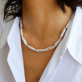 Freshwater Baroque Pearls Overlapping Clavicle Chain - floysun