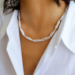 Freshwater Baroque Pearls Overlapping Clavicle Chain - floysun