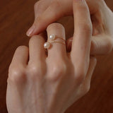 Freshwater Pearl Double Layer Wrapped Ring - floysun