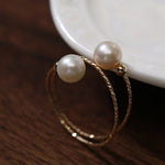 Freshwater Pearl Double Layer Wrapped Ring - floysun