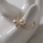 Freshwater Pearl Double Layer Wrapped Ring - floysun