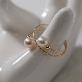 Freshwater Pearl Double Layer Wrapped Ring - floysun