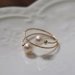 Freshwater Pearl Double Layer Wrapped Ring - floysun