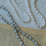 Freshwater Pearl Silver Bean Necklace - White Grey Pearl - floysun