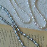 Freshwater Pearl Silver Bean Necklace - White Grey Pearl - floysun