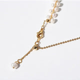 Freshwater Pearl Woven Choker Necklace Chain Pull - out Adjustable - floysun