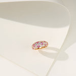 Full Pave Ruby Red Paraiba Blue Ring with Diamond Accents - floysun