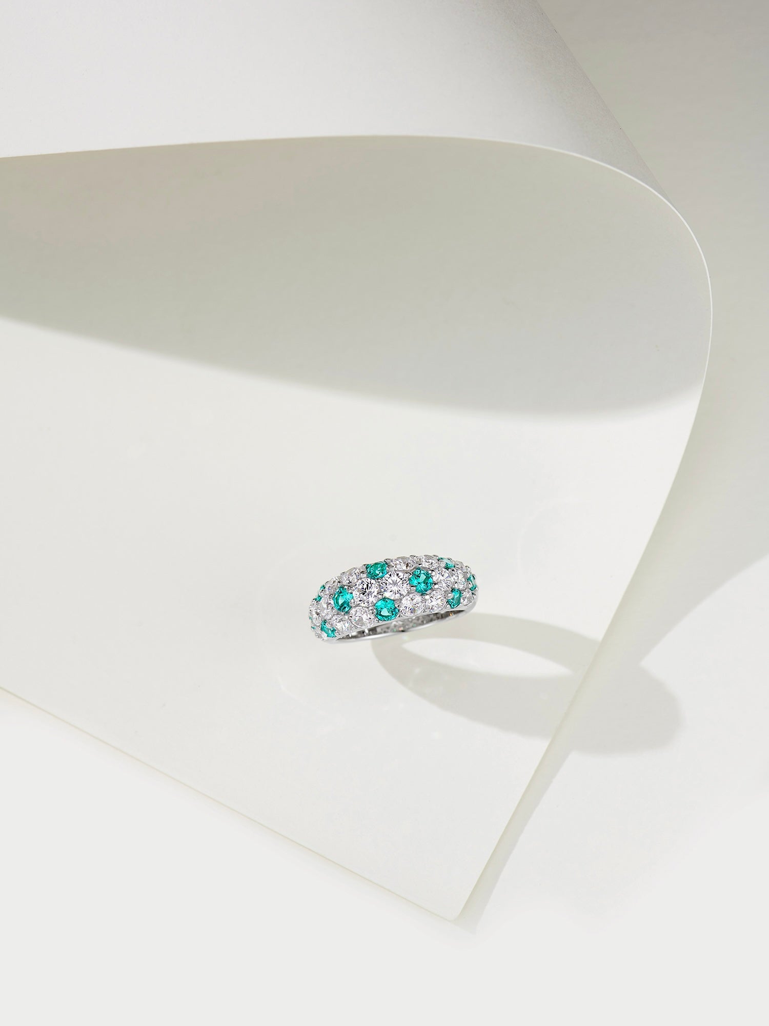 Full Pave Ruby Red Paraiba Blue Ring with Diamond Accents - floysun