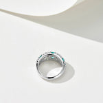 Full Pave Ruby Red Paraiba Blue Ring with Diamond Accents - floysun