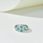 Full Pave Ruby Red Paraiba Blue Ring with Diamond Accents - floysun