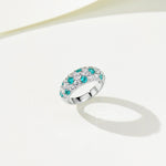 Full Pave Ruby Red Paraiba Blue Ring with Diamond Accents - floysun