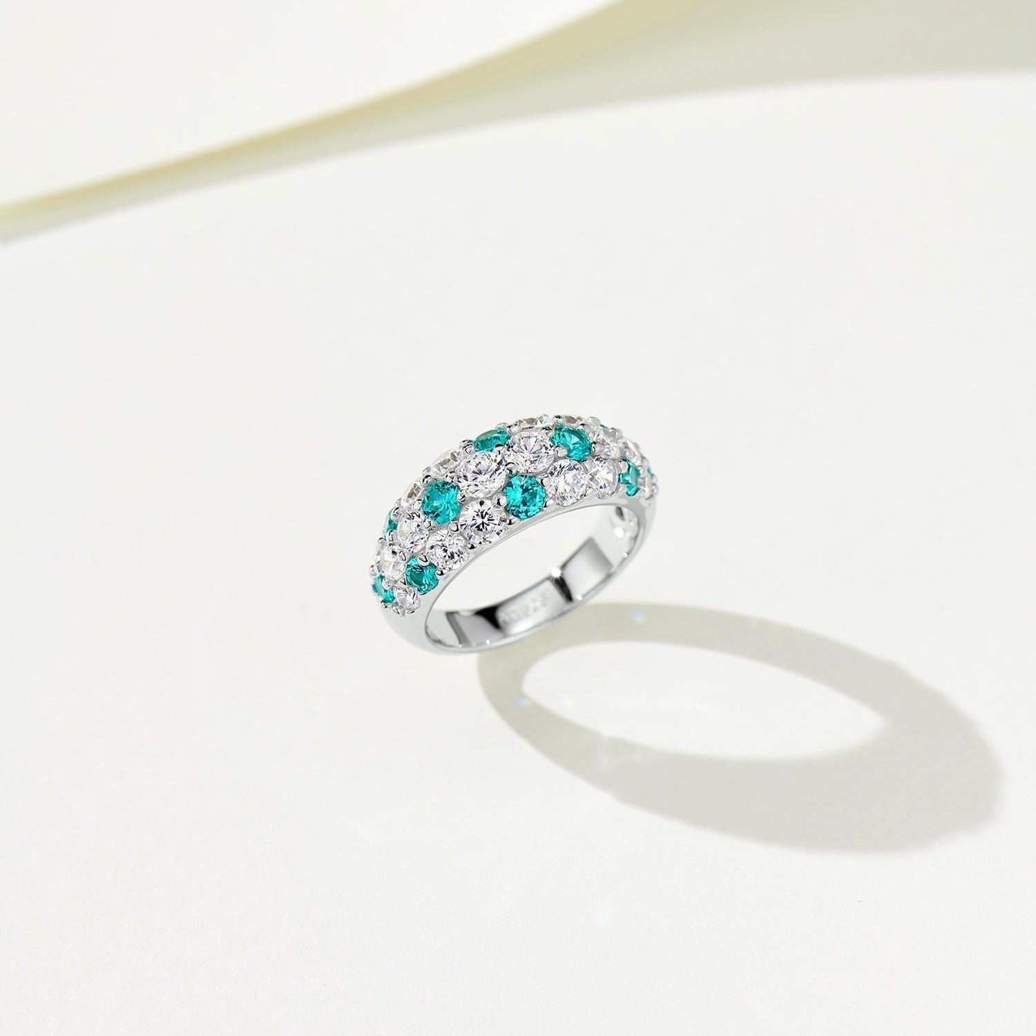 Full Pave Ruby Red Paraiba Blue Ring with Diamond Accents - floysun