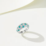 Full Pave Ruby Red Paraiba Blue Ring with Diamond Accents - floysun