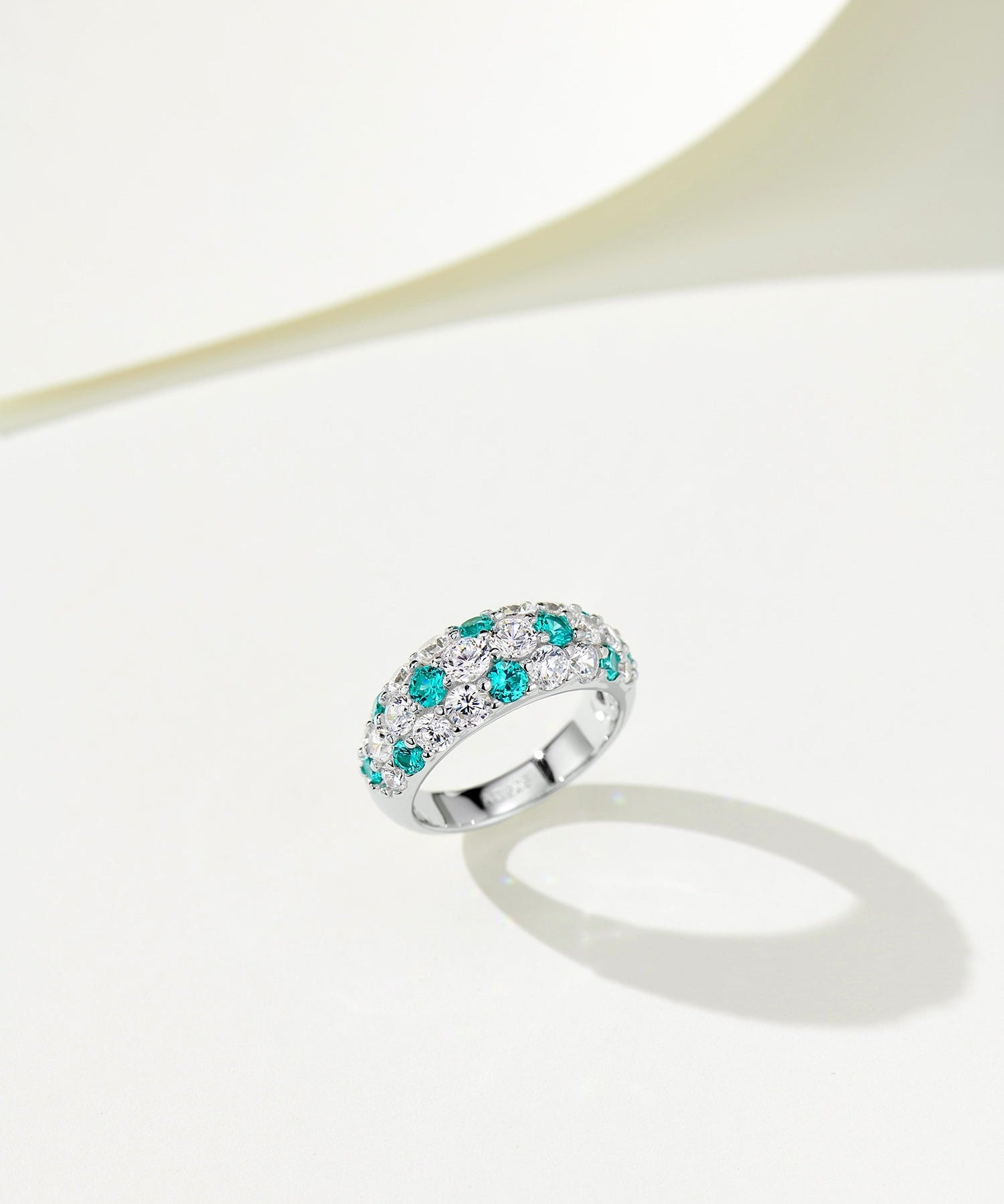 Full Pave Ruby Red Paraiba Blue Ring with Diamond Accents - floysun