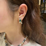 Full Zirconia Emerald Cross Earrings - floysun